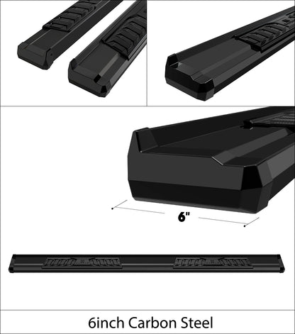 APS Crew Cab Pickup Carbon Steel + PE Step Area Running Board-S Series - WB10SAA5B