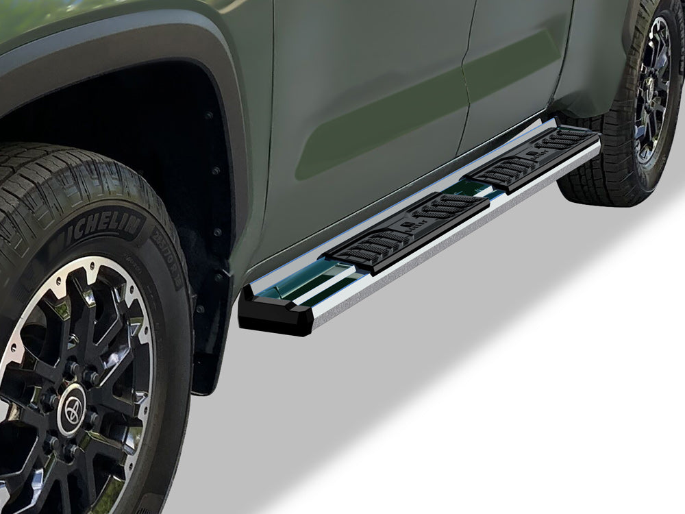 APS Extended Cab Pickup Stainless Steel + PE Step Area Running Board-S Series - WB20SBI7S